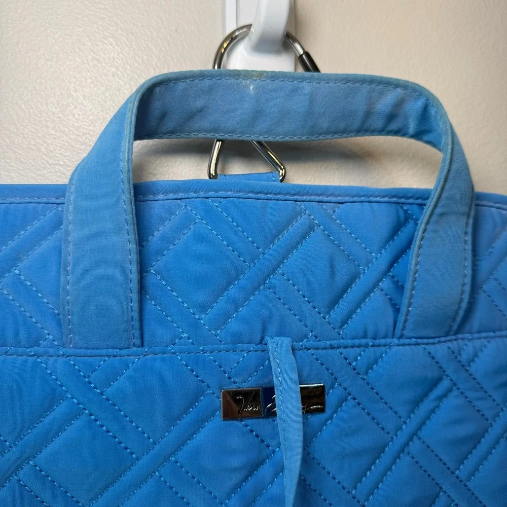 Vera Bradley Turquoise Blue Quilted Microfiber Hanging Travel Toiletry Organizer